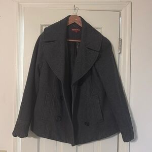 Merona pea coat. Dark grey. Size Large.